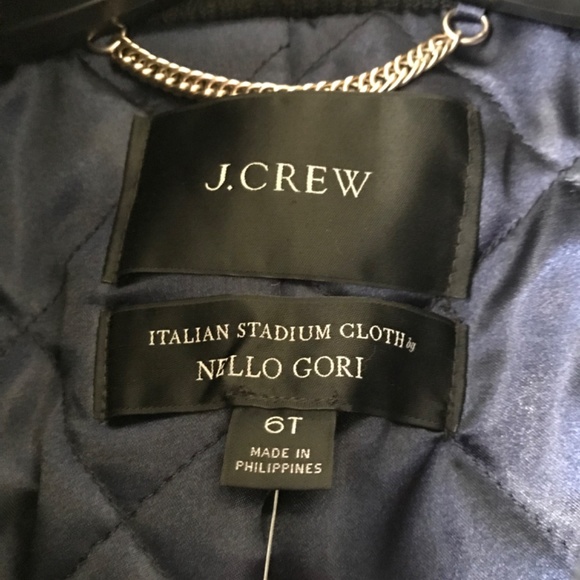 NWT JCREW TALL Lodge coat in Italian stadium-cloth wool black size 6T - Picture 5 of 15